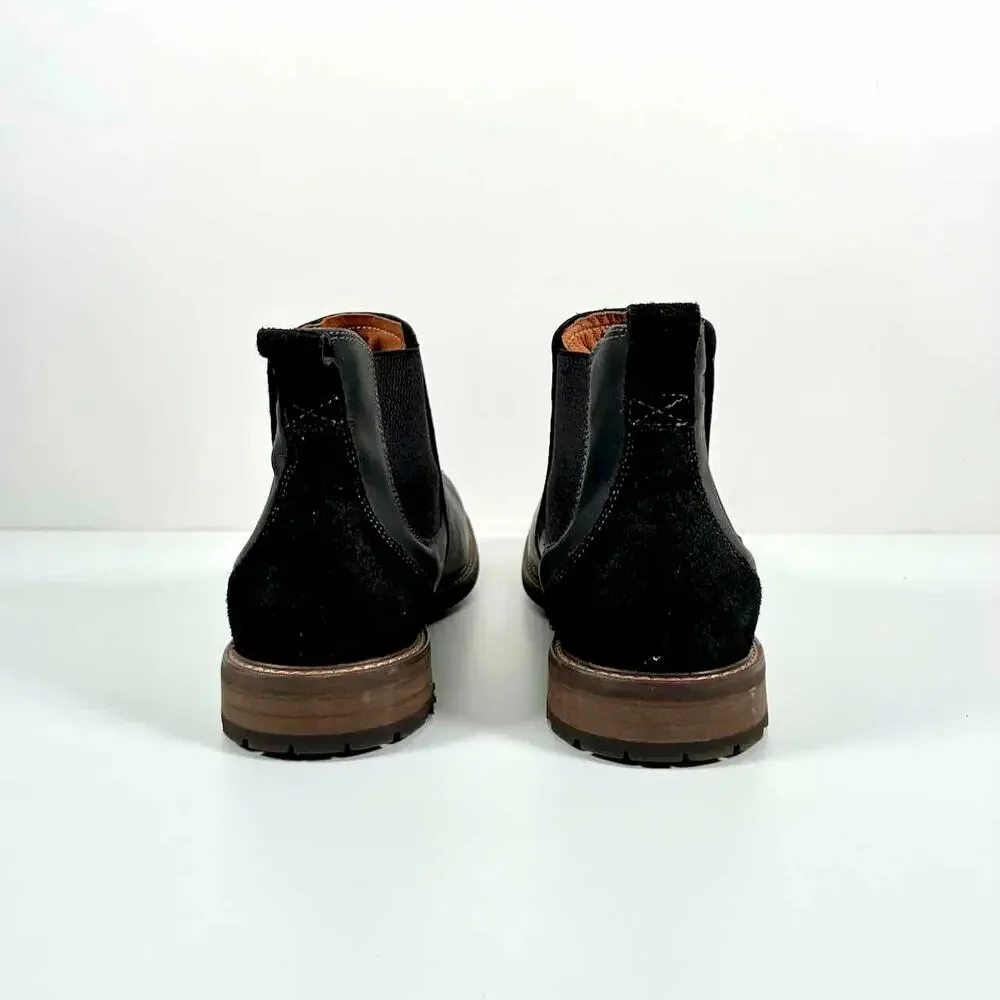 Florsheim Men's Lodge Plain Toe Gore Chelsea Boot In Black Leather - 11 M